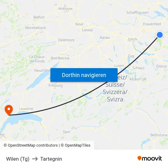 Wilen (Tg) to Tartegnin map