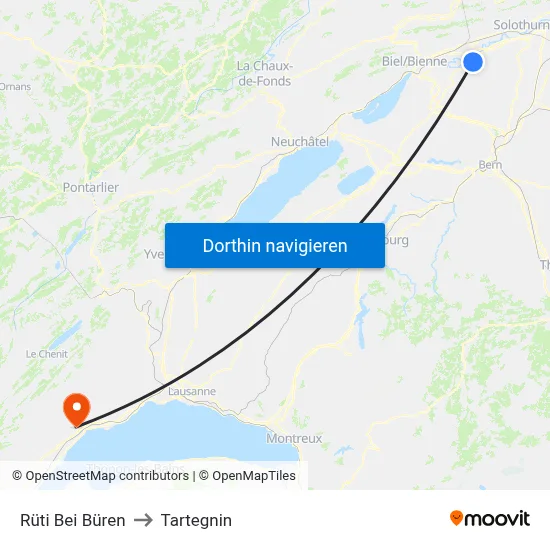 Rüti Bei Büren to Tartegnin map