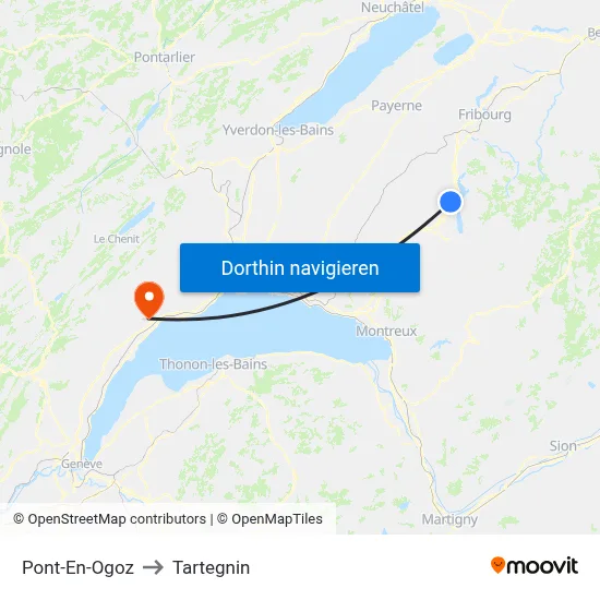 Pont-En-Ogoz to Tartegnin map
