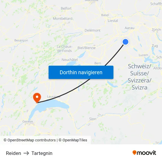 Reiden to Tartegnin map