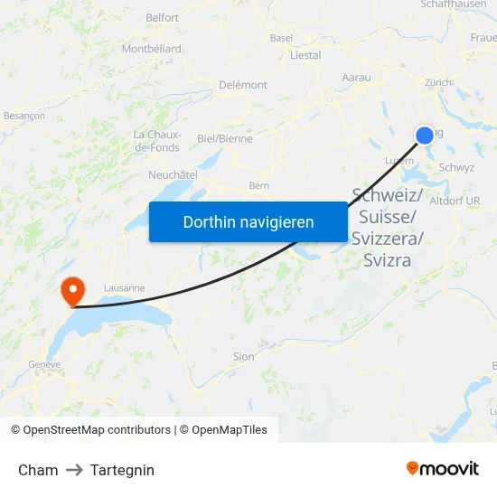 Cham to Tartegnin map