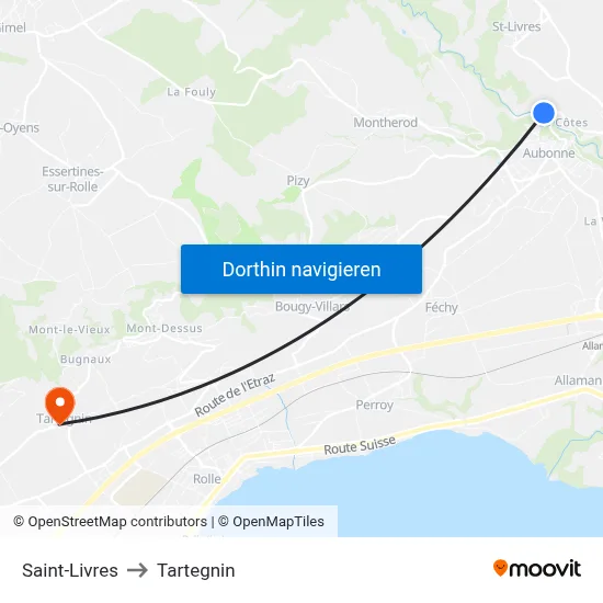 Saint-Livres to Tartegnin map