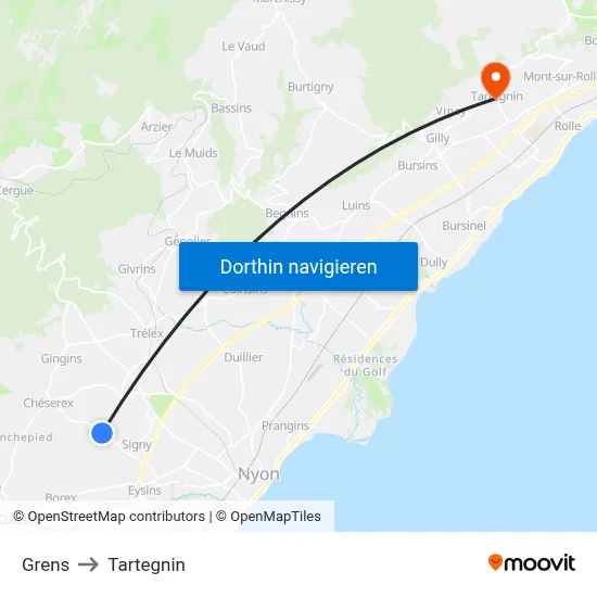 Grens to Tartegnin map