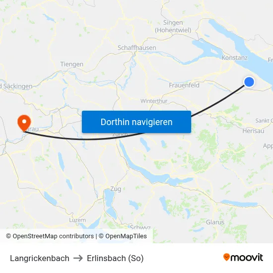 Langrickenbach to Erlinsbach (So) map
