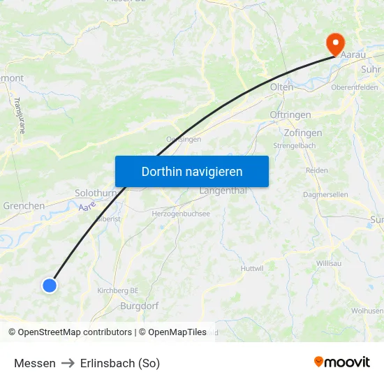 Messen to Erlinsbach (So) map