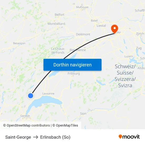 Saint-George to Erlinsbach (So) map