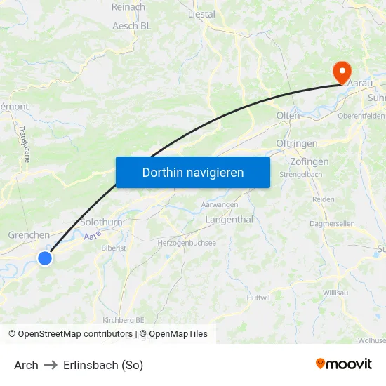 Arch to Erlinsbach (So) map