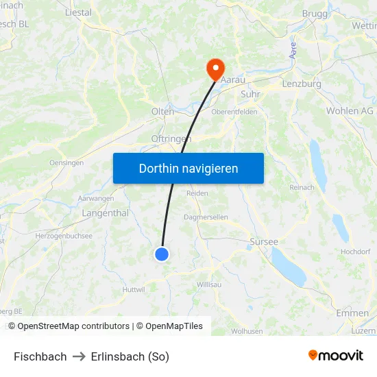 Fischbach to Erlinsbach (So) map
