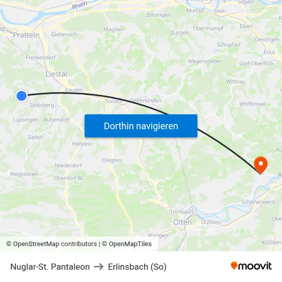 Nuglar-St. Pantaleon to Erlinsbach (So) map