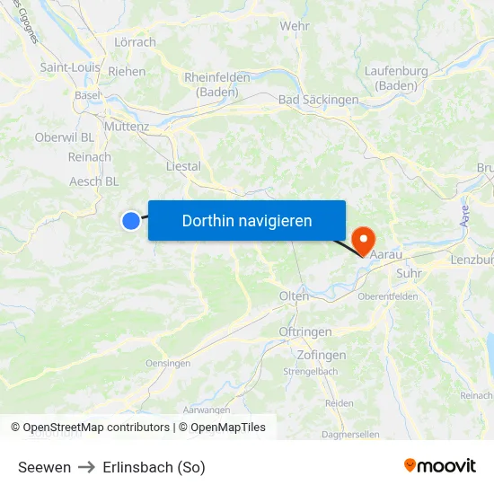 Seewen to Erlinsbach (So) map