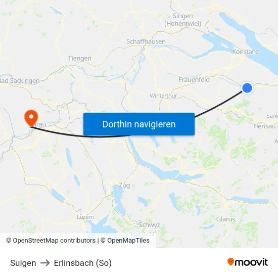 Sulgen to Erlinsbach (So) map