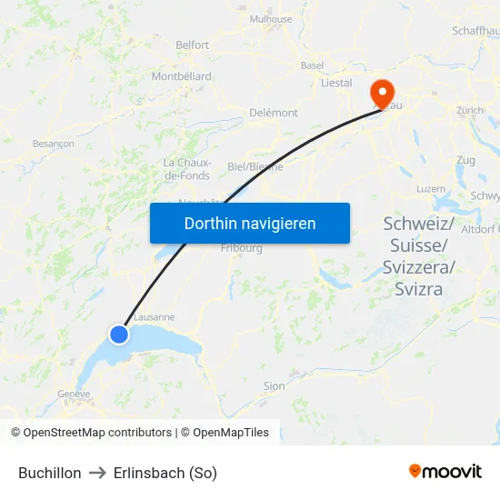 Buchillon to Erlinsbach (So) map