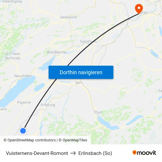 Vuisternens-Devant-Romont to Erlinsbach (So) map