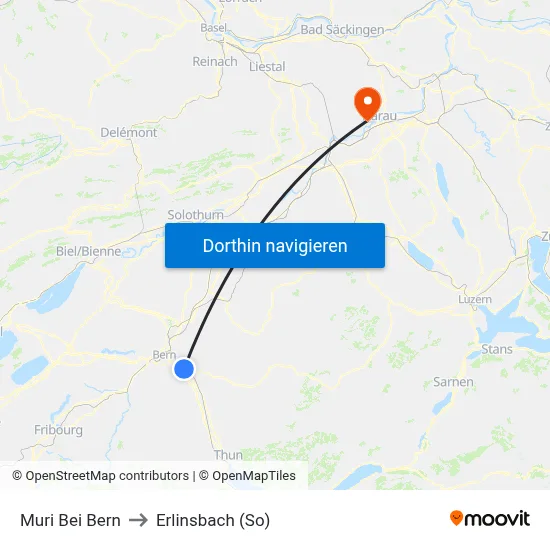 Muri Bei Bern to Erlinsbach (So) map