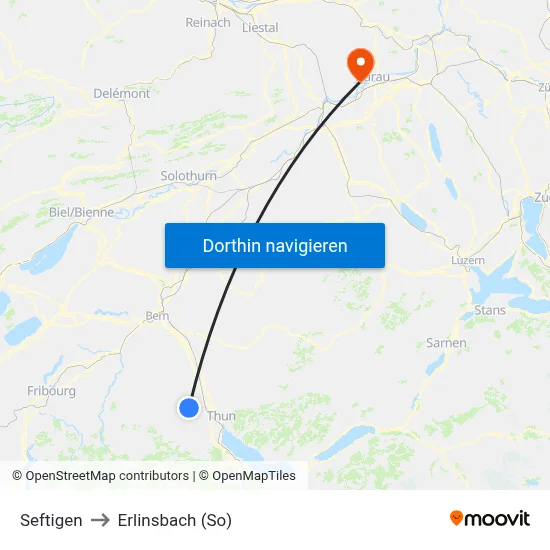 Seftigen to Erlinsbach (So) map
