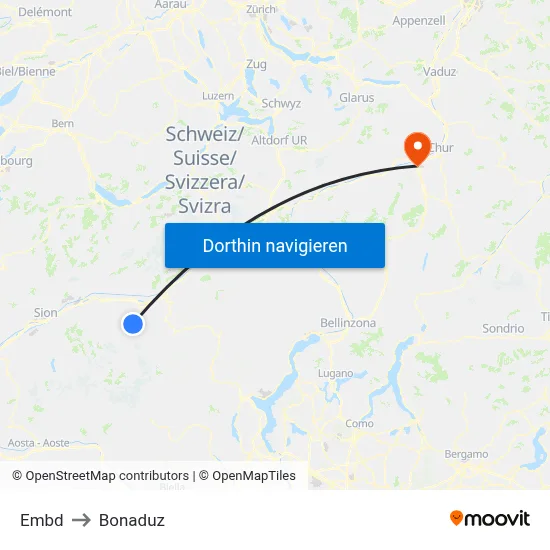Embd to Bonaduz map
