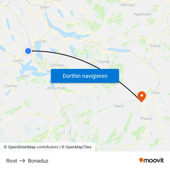 Root to Bonaduz map