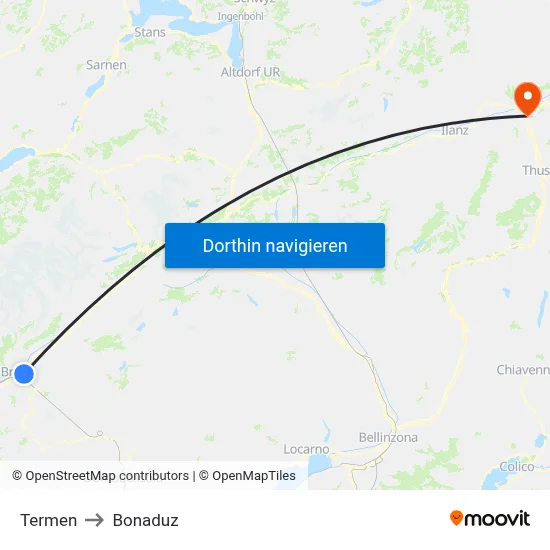 Termen to Bonaduz map