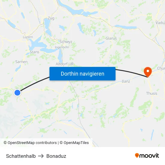 Schattenhalb to Bonaduz map