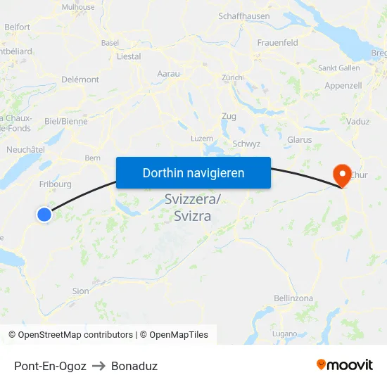 Pont-En-Ogoz to Bonaduz map