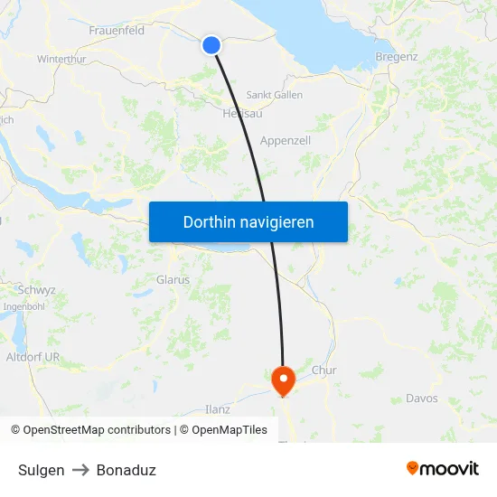 Sulgen to Bonaduz map