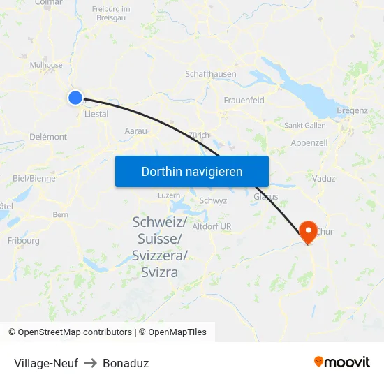 Village-Neuf to Bonaduz map