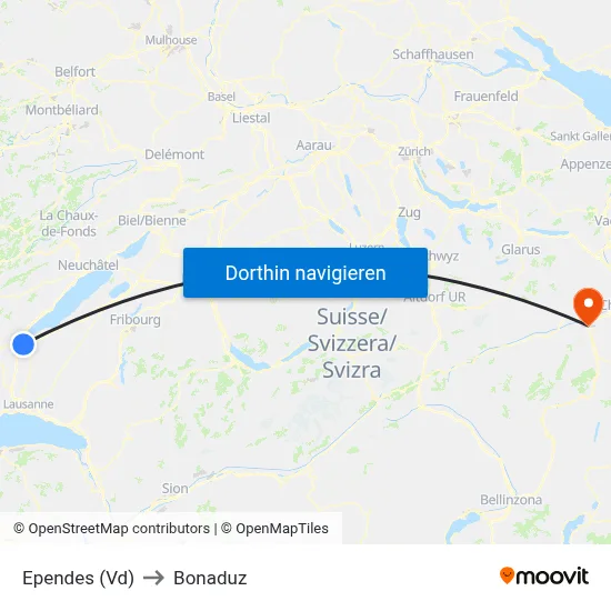 Ependes (Vd) to Bonaduz map