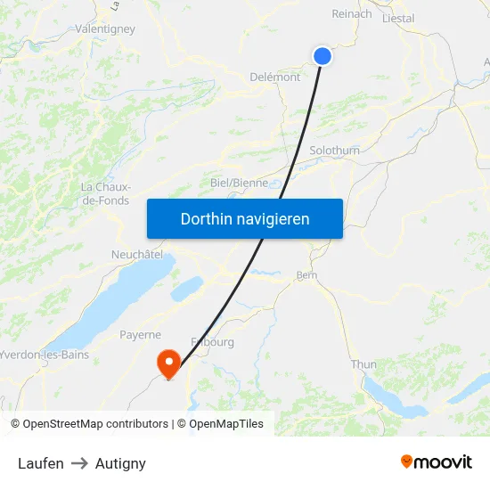 Laufen to Autigny map