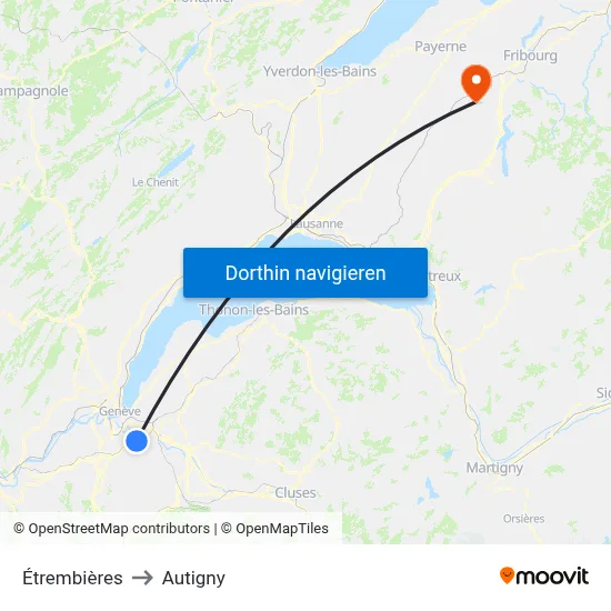 Étrembières to Autigny map