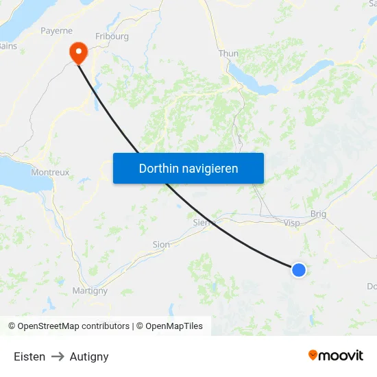 Eisten to Autigny map