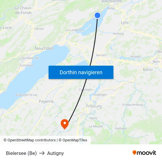 Bielersee (Be) to Autigny map