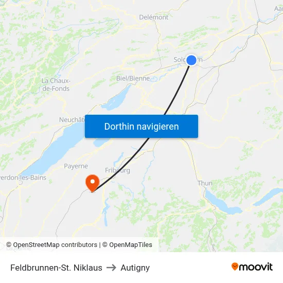 Feldbrunnen-St. Niklaus to Autigny map