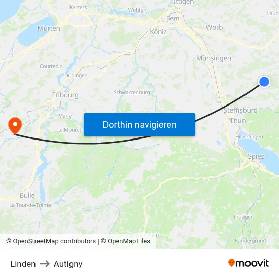 Linden to Autigny map