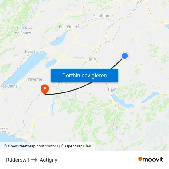 Rüderswil to Autigny map
