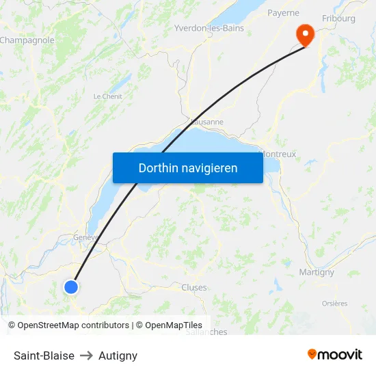 Saint-Blaise to Autigny map