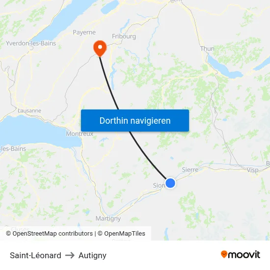Saint-Léonard to Autigny map