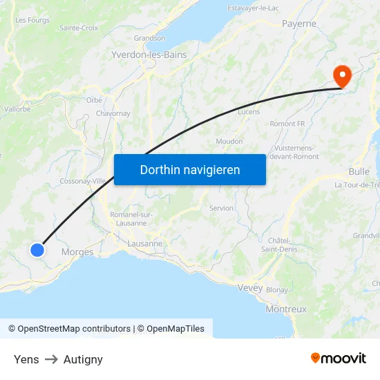 Yens to Autigny map