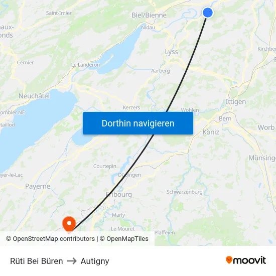 Rüti Bei Büren to Autigny map
