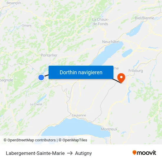 Labergement-Sainte-Marie to Autigny map