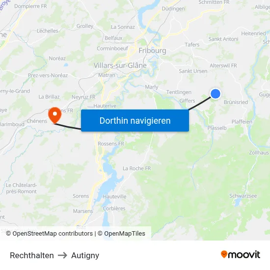 Rechthalten to Autigny map