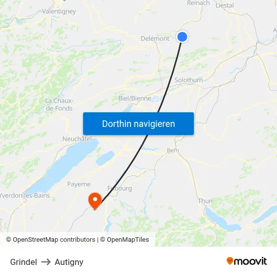 Grindel to Autigny map