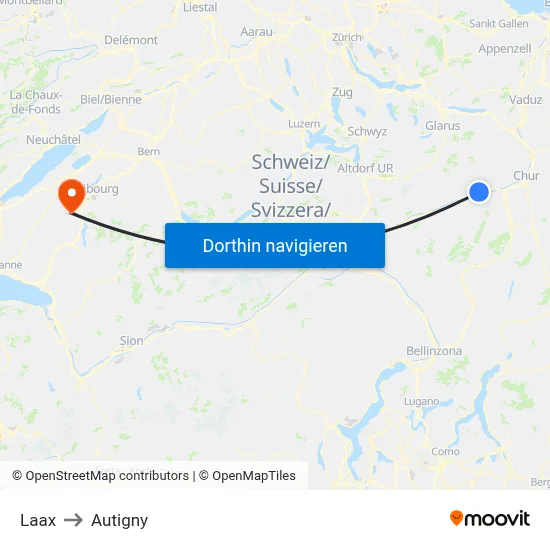 Laax to Autigny map