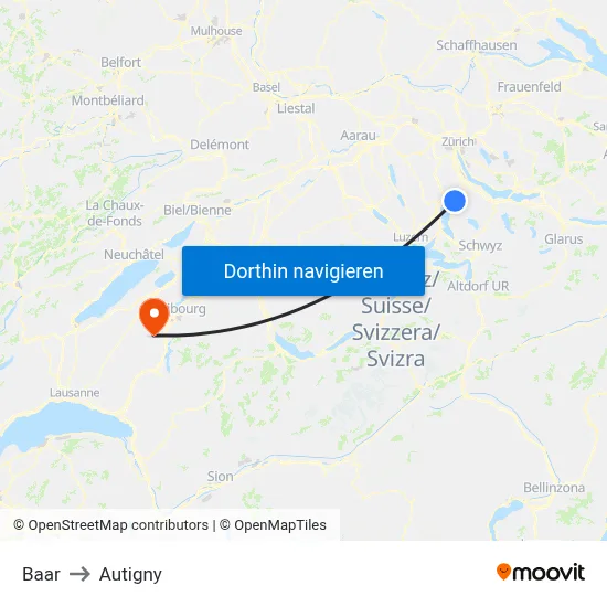 Baar to Autigny map
