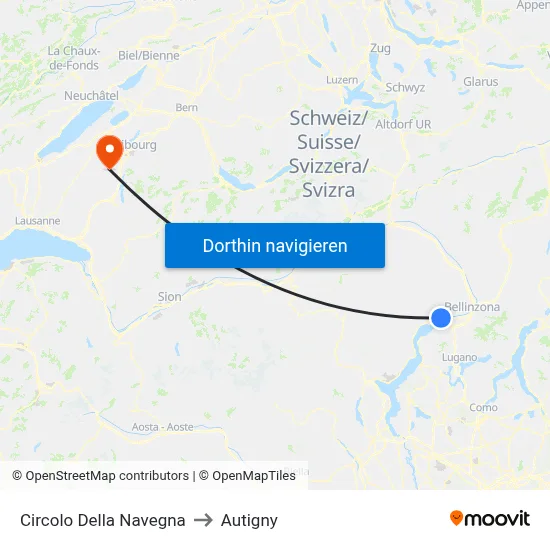 Circolo Della Navegna to Autigny map