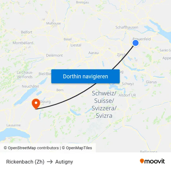Rickenbach (Zh) to Autigny map