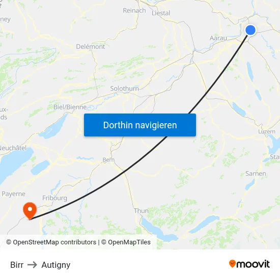 Birr to Autigny map