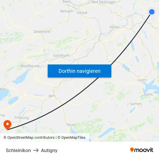 Schleinikon to Autigny map