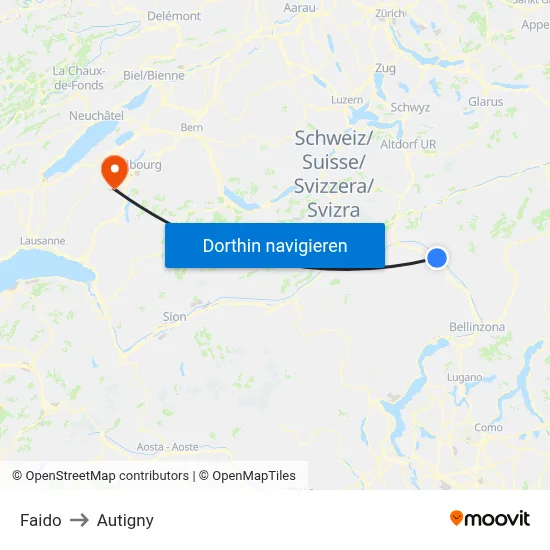 Faido to Autigny map