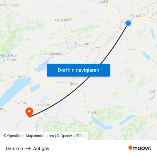 Däniken to Autigny map