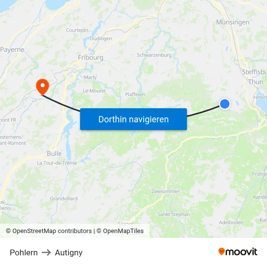 Pohlern to Autigny map